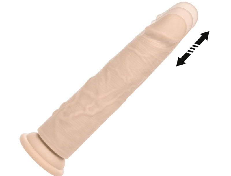 CalExotics Rechargeable Vibrating & Thrusting Silicone Studs Dildo 6.5"/16.5cm - Ivory