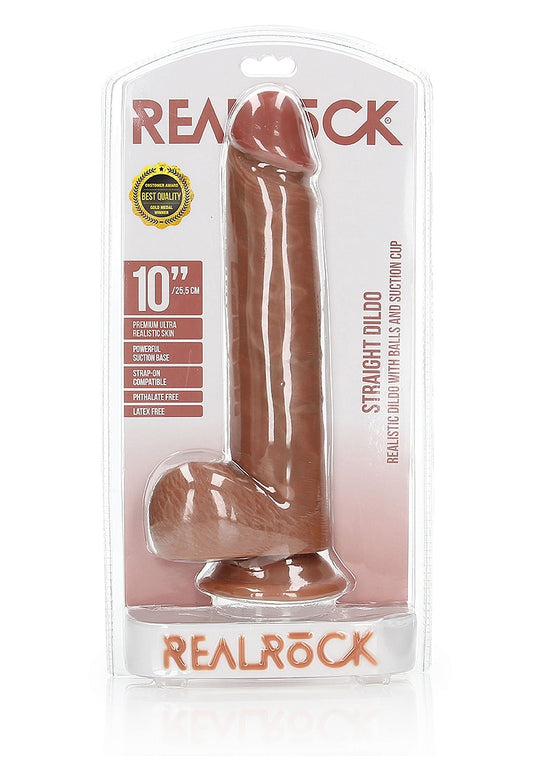 Shots Toys | REALROCK Straight Realistic Dildo with Balls - Tan 25.5cm (10") Dong