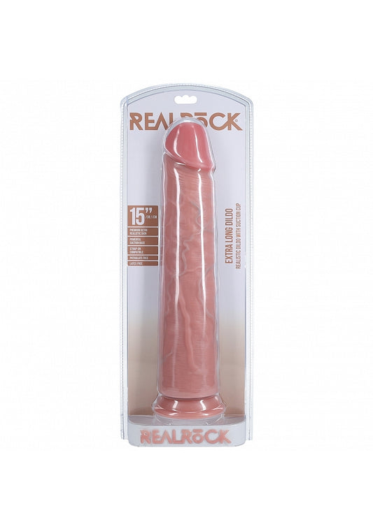 Shots Toys | REALROCK - Realistic Extra Long Dildo no Balls 15" / 38.1cm - Flesh