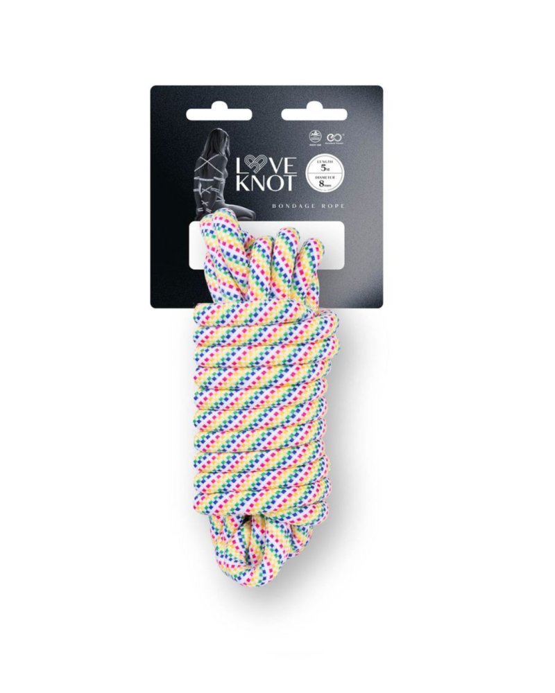 Excellent Power | Love Knot 5m 8mm Thick Polyester Rope - Rainbow
