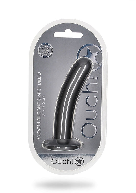Shots Toys | OUCH! Smooth G-Spot Dildo - 6" / 14.5 cm - Gun Metal