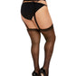 Dreamgirl Plus Size Sheer Suspender Pantyhose Black Size OSX