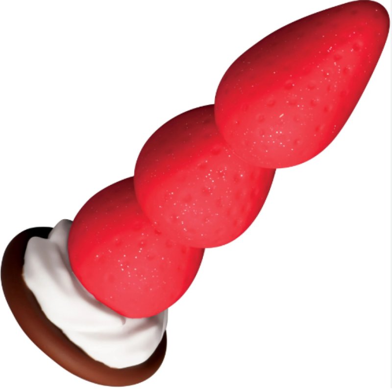 Simply Sweet Strawberry Sweet Cream Premium Silicone Dildo