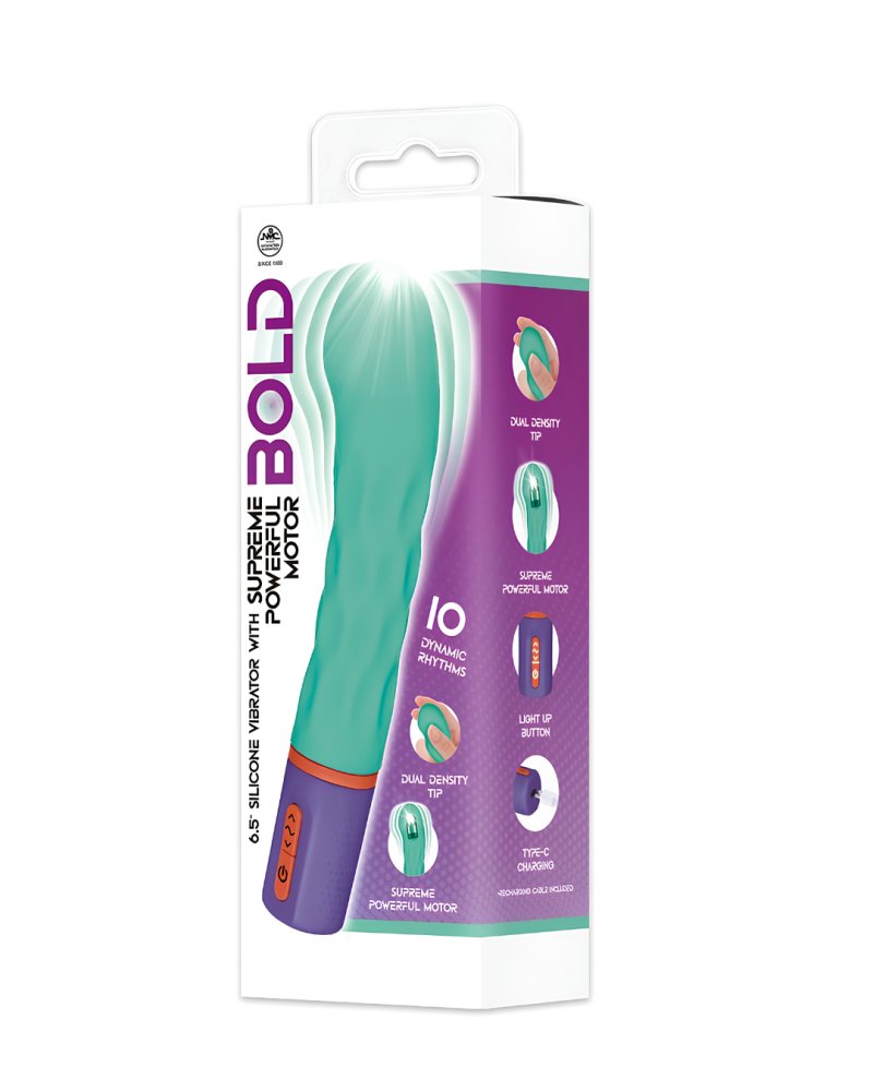 Excellent Power | Bold Around 7" Vibrator With Varicolored Control (Mint)