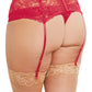 Dreamgirl Plus Size Stretch Lace Garter Belt Red Size OSQ