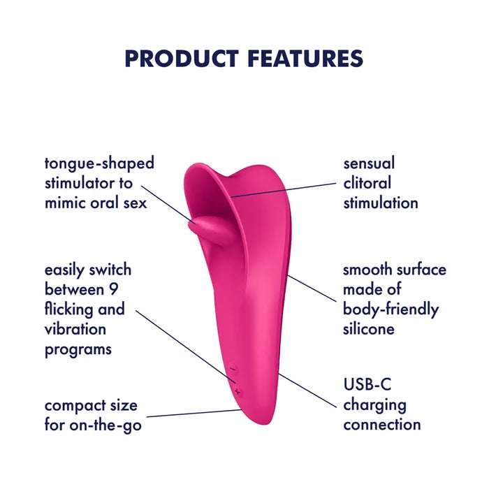 Satisfyer Tongue Master - Pink Flicking Clitoral Stimulator Vibrator