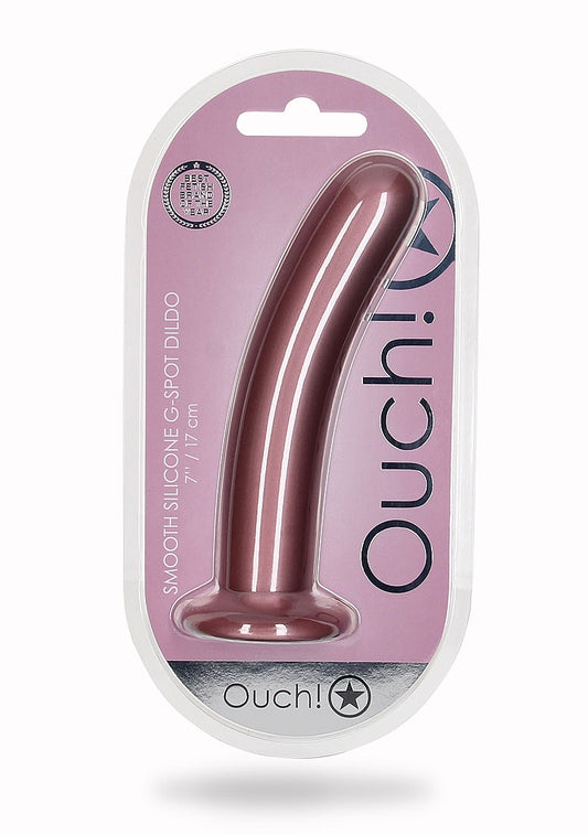 Shots Toys | OUCH! Smooth G-Spot Dildo - 7" / 17 cm - Rose Gold