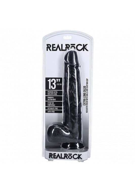 Shots Toys | REALROCK - Realistic Extra Long Dildo with Balls 13" / 33cm - Black
