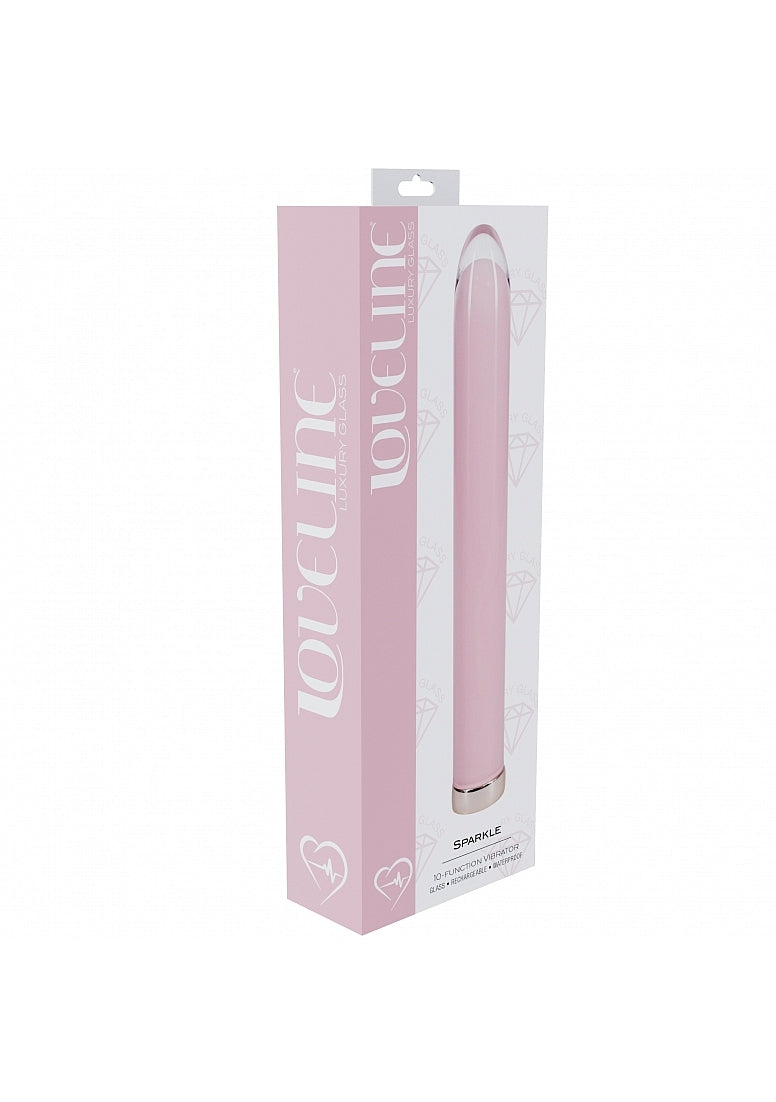 Shots Toys | LOVELINE Sparkle - 6.3" Glass Vibrator - Pink