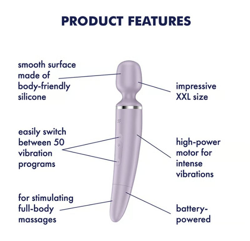 Satisfyer Wand-er Women Battery Series - Massage Wand Vibrator Violet