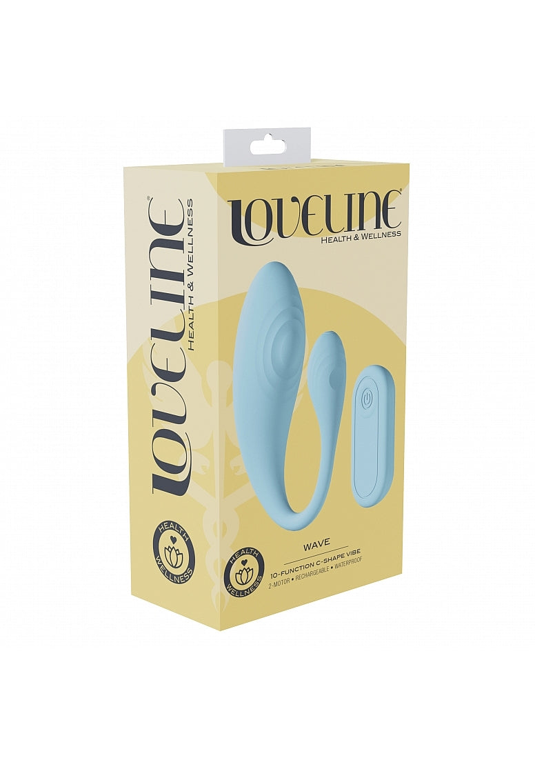 Shots Toys | LOVELINE Wave - C-Shaped G-Spot Massager Vibrator w Remote - Blue