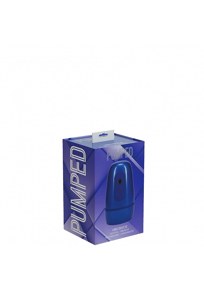 Shots Toys | PUMPED Vibrobator - Vibrating Suction Masturbator Pump - Metallic Blue