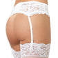 Dreamgirl Stretch Lace Garter Belt White Size OS
