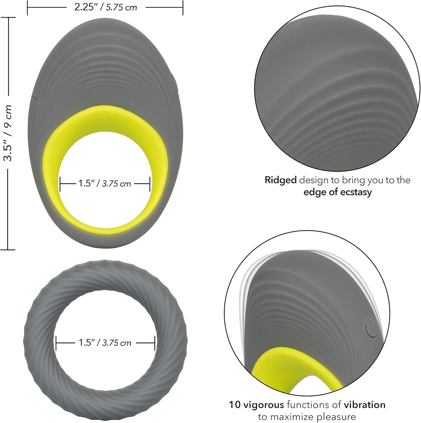 Calexotics Link Up Edge Vibrating Cock Ring