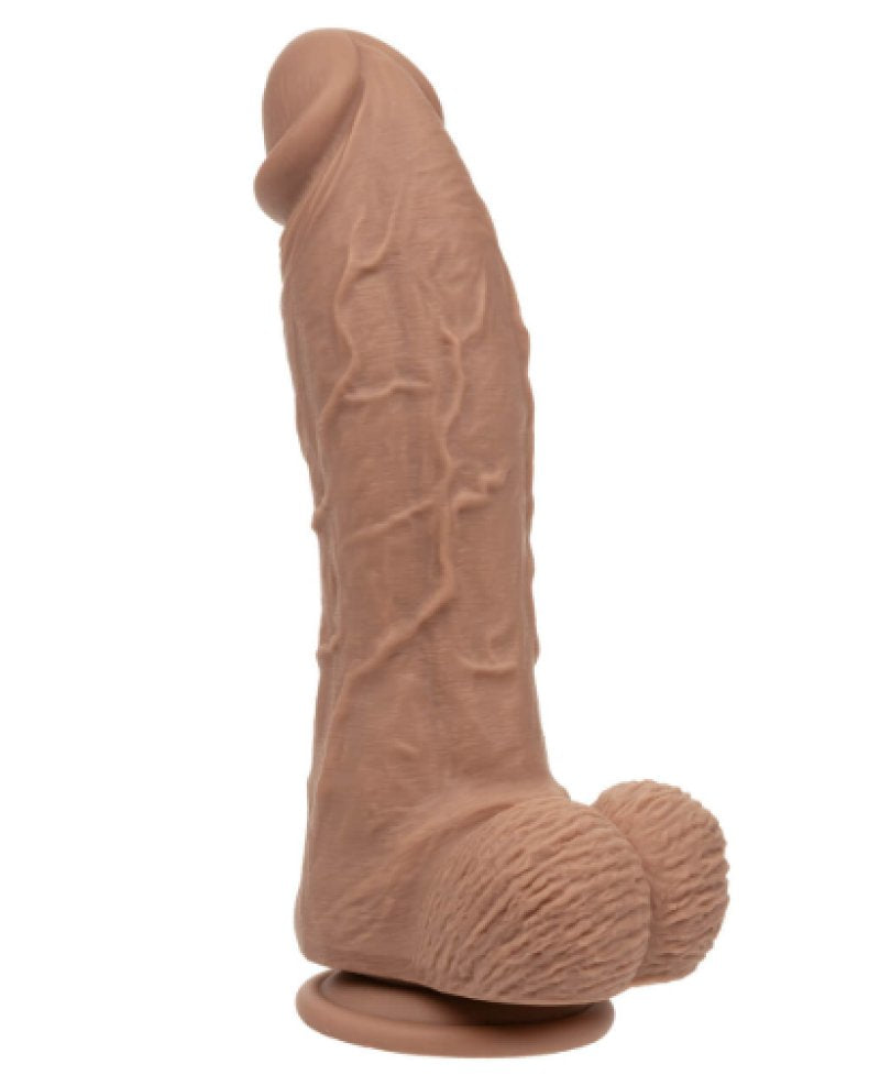 CalExotics Silicone Rechargeable Big Dick Energy Studs® 7.5"/19cm Vibrating Dildo - Brown