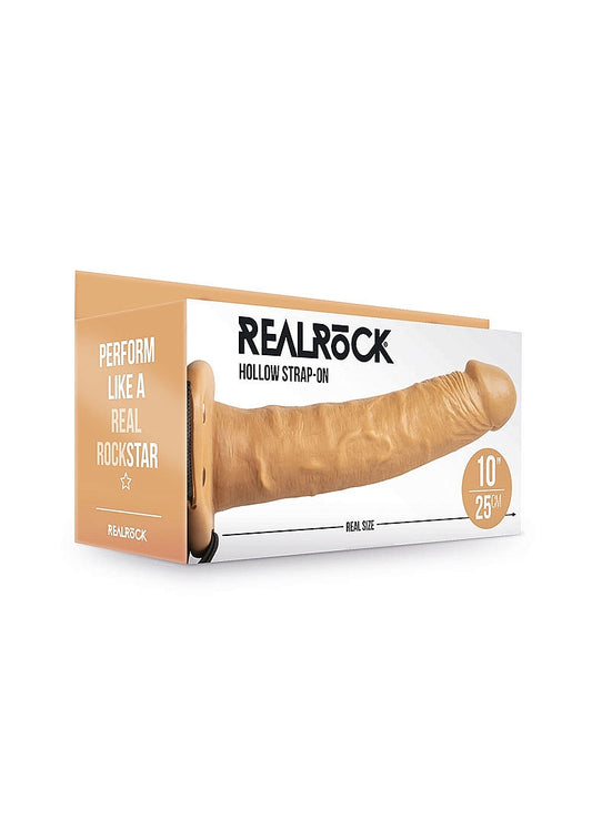 Shots Toys | REALROCK Hollow Strap-On - 10" / 24.5cm Tan