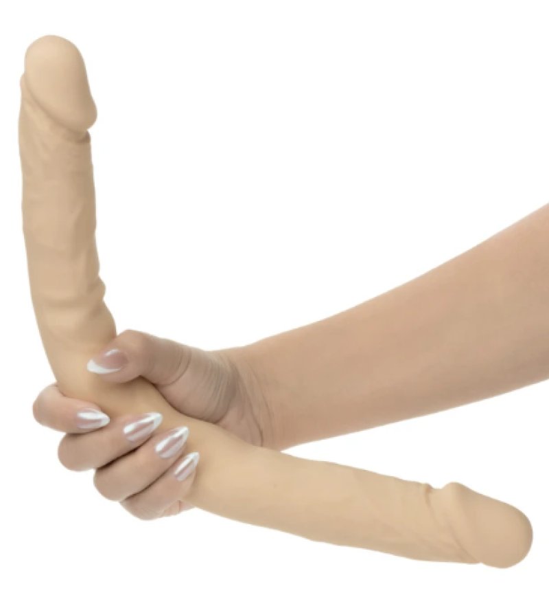 CalExotics Silicone Studs® Bend and Hold Dual Dong 16”/40.75 cm - Ivory
