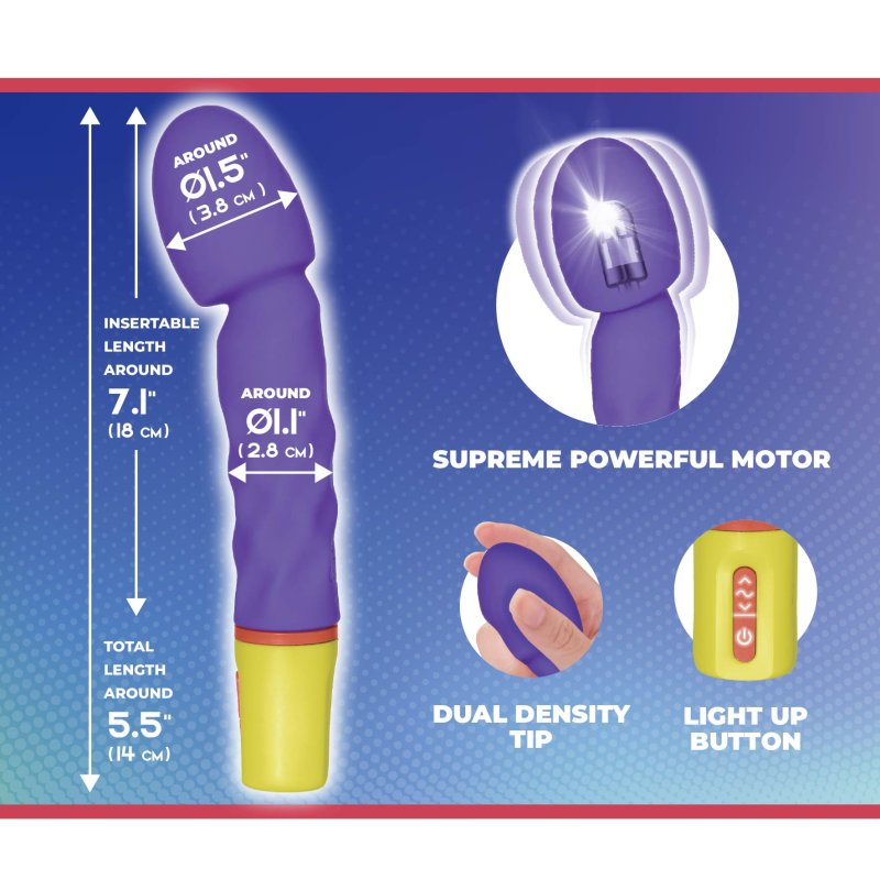 Excellent Power | Bold Around 7" Vibrator With Varicolored Control (Purple)