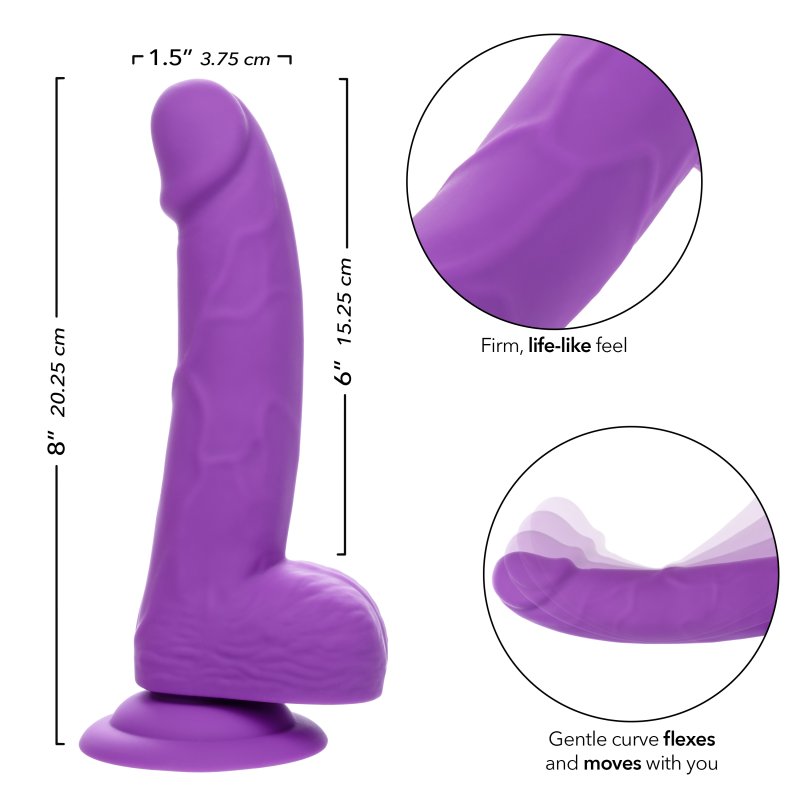 CalExotics Neon Silicone Studs Dildo 6"/15.25 cm - Purple