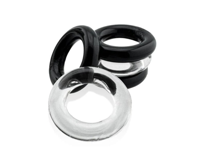 Hunkyjunk Jacker 5-stack Five-pack Tube Super-strong Cockrings Clear/Black