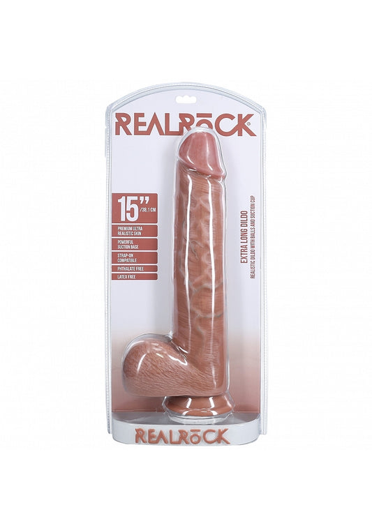 Shots Toys | REALROCK - Realistic Extra Long Dildo with Balls 15" / 38.1cm - Tan