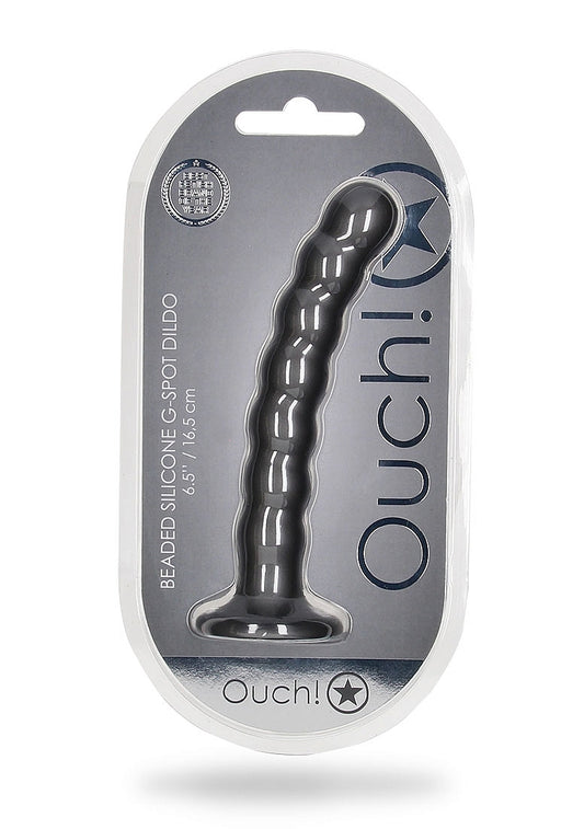 Shots Toys | OUCH! Beaded G-Spot Dildo - 6.5" / 16.5 cm - Gun Metal