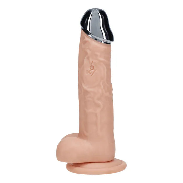 Shots Toys | REALROCK 8" Vibrating Dildo with Metal Head and Wireless Remote - Flesh