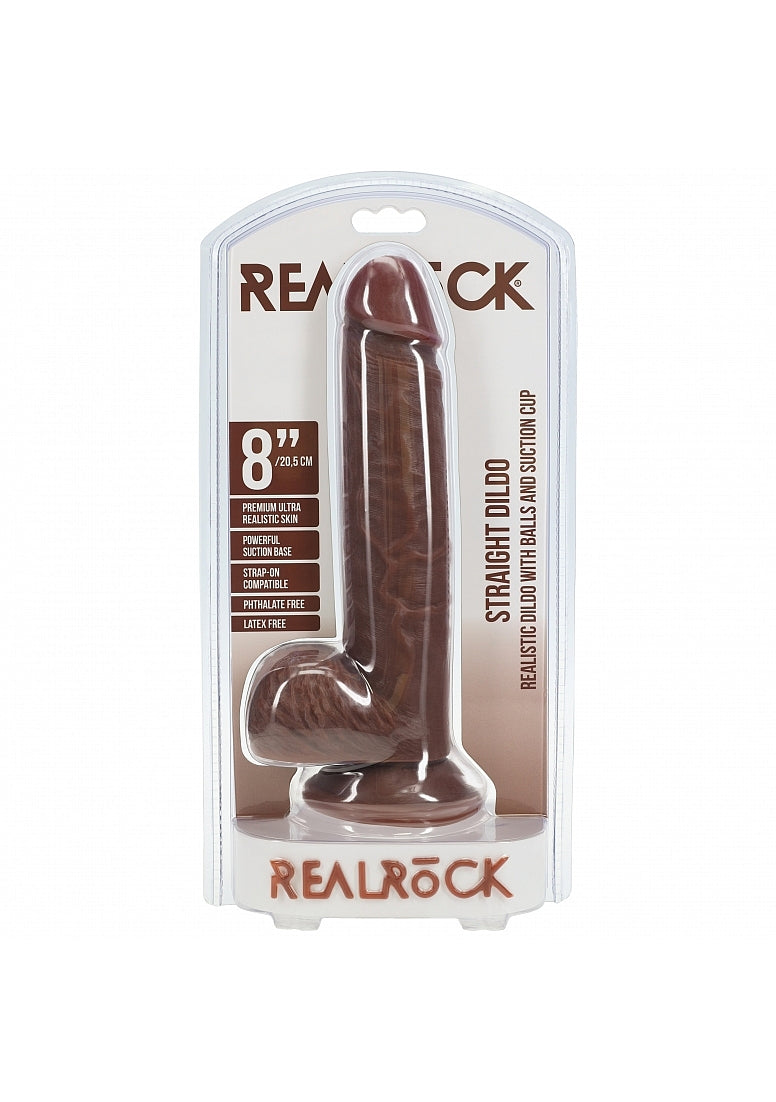 Shots Toys | REALROCK Straight Realistic Dildo with Balls - Brown 20.5cm (8") Dong
