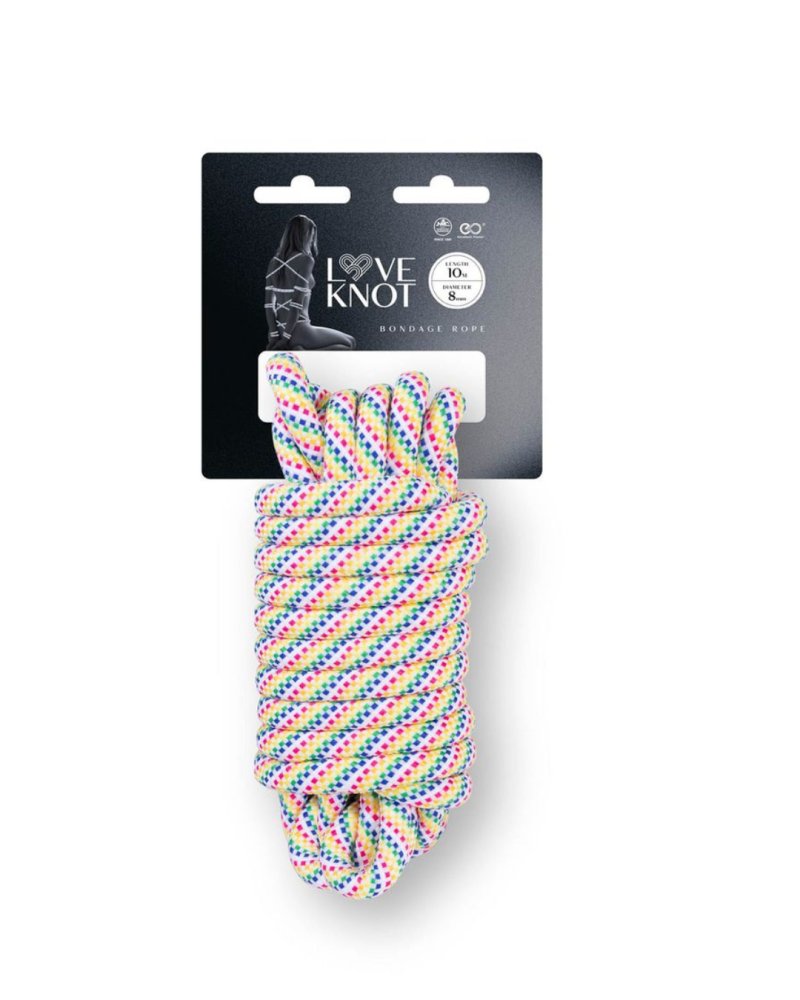 Excellent Power | Love Knot 10m 8mm Thick Polyester Rope - Rainbow