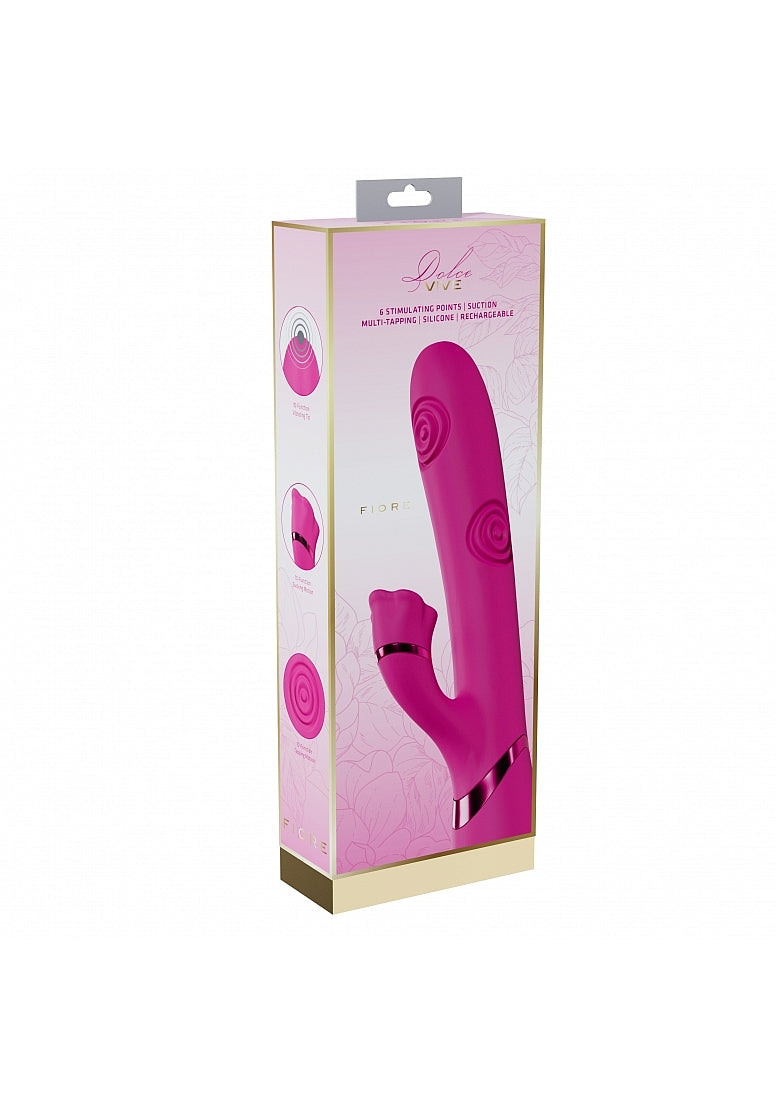 Shots Toys | VIVE Fiore Triple Motor G-Spot Air Wave Vibrating Tapping Flared Clit Stimulator Pink