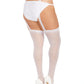 Dreamgirl Plus Size Sheer Suspender Pantyhose White Size OSX