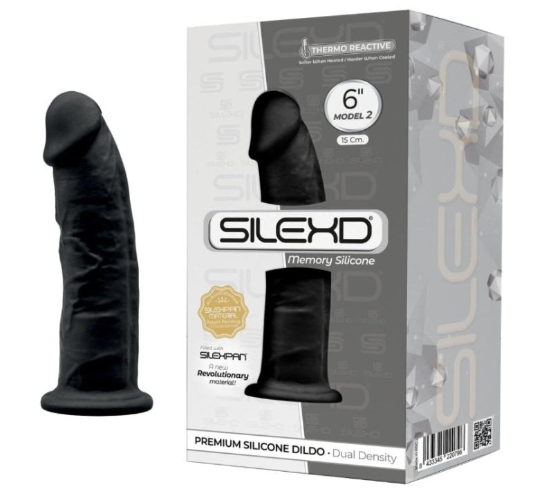 Adrien Lastic Silexd 6" Model 2 Realistic Silicone Dildo - Black