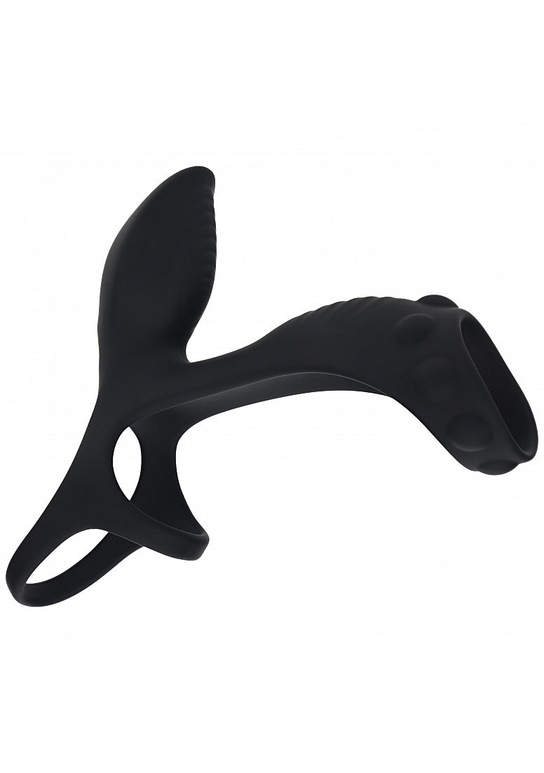 Shots Toys | LEVELZ - Vibrating Silicone Cock & Ball Ring with Shaft Loop - Black