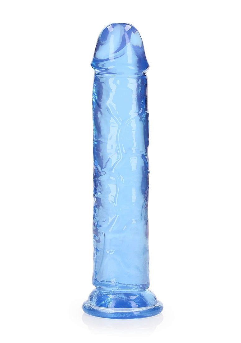 Shots Toys | REALROCK Crystal Clear 8" Straight Dildo No Balls - Blue