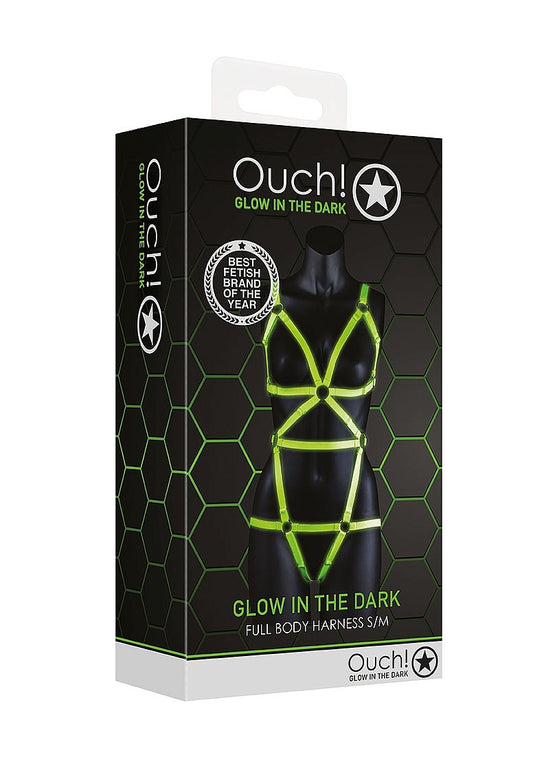 Shots Toys | OUCH! Full Body Harness - Glow in the Dark (Straps) Size S/M