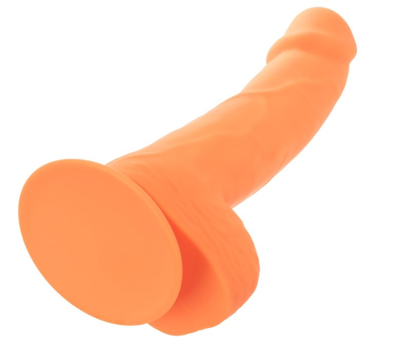 CalExotics Neon Silicone Studs Dildo 6"/15.25 cm - Orange