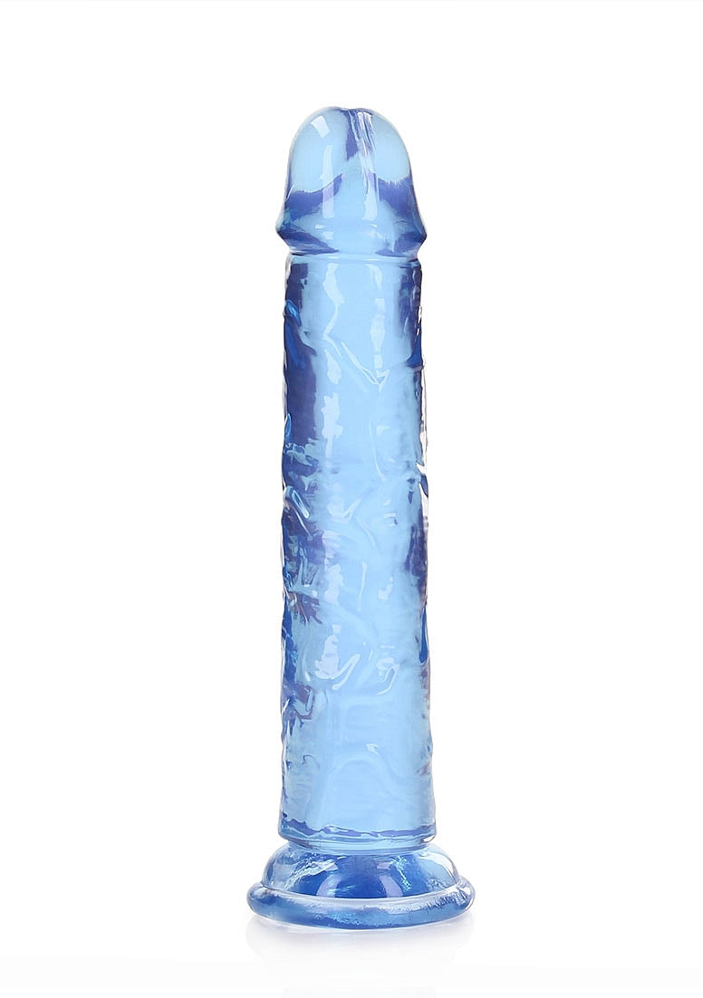 Shots Toys | REALROCK Crystal Clear 7" Straight Dildo No Balls - Blue