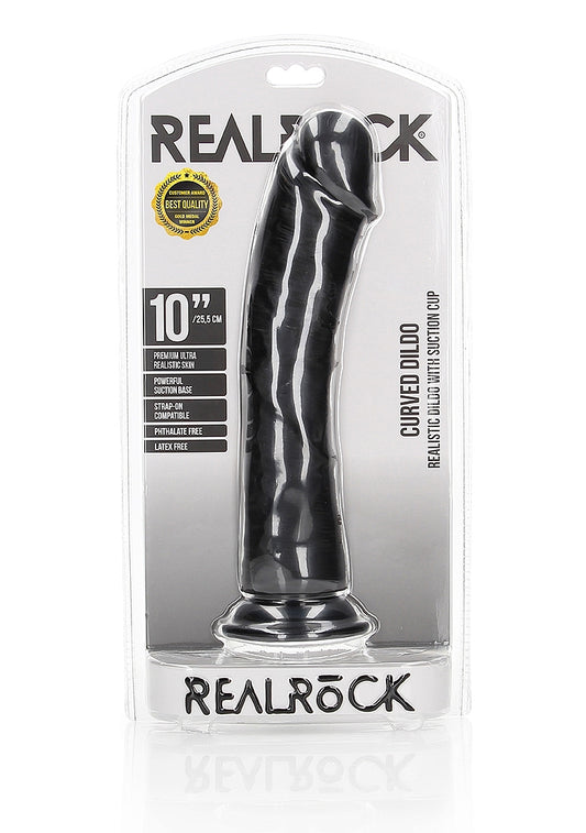 Shots Toys | REALROCK Realistic Regular Curved Dildo - Black 25.5cm (10") Dong