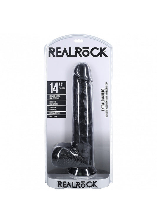 Shots Toys | REALROCK - Realistic Extra Long Dildo with Balls 14" / 35.5cm - Black
