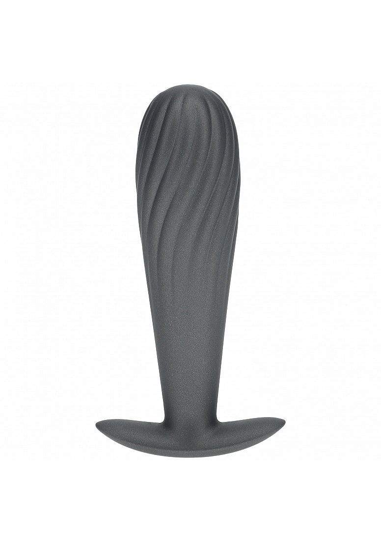 Shots Toys | Ouch! - Ribbed Anal Plug - Silicone - Gun Metal