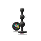 NS Novelties | Glams Ripple - Rainbow Gem - Black 11.4cm Butt Plug with Rainbow Gem Base