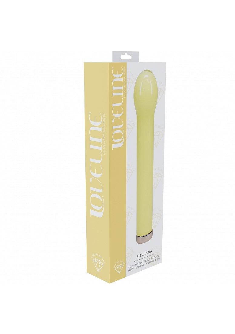 Shots Toys | LOVELINE Celestia - 6.3" Bulb Tip Glass Vibrator - Yellow