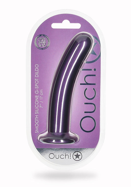 Shots Toys | OUCH! Smooth G-Spot Dildo - 7" / 17 cm - Metallic Purple