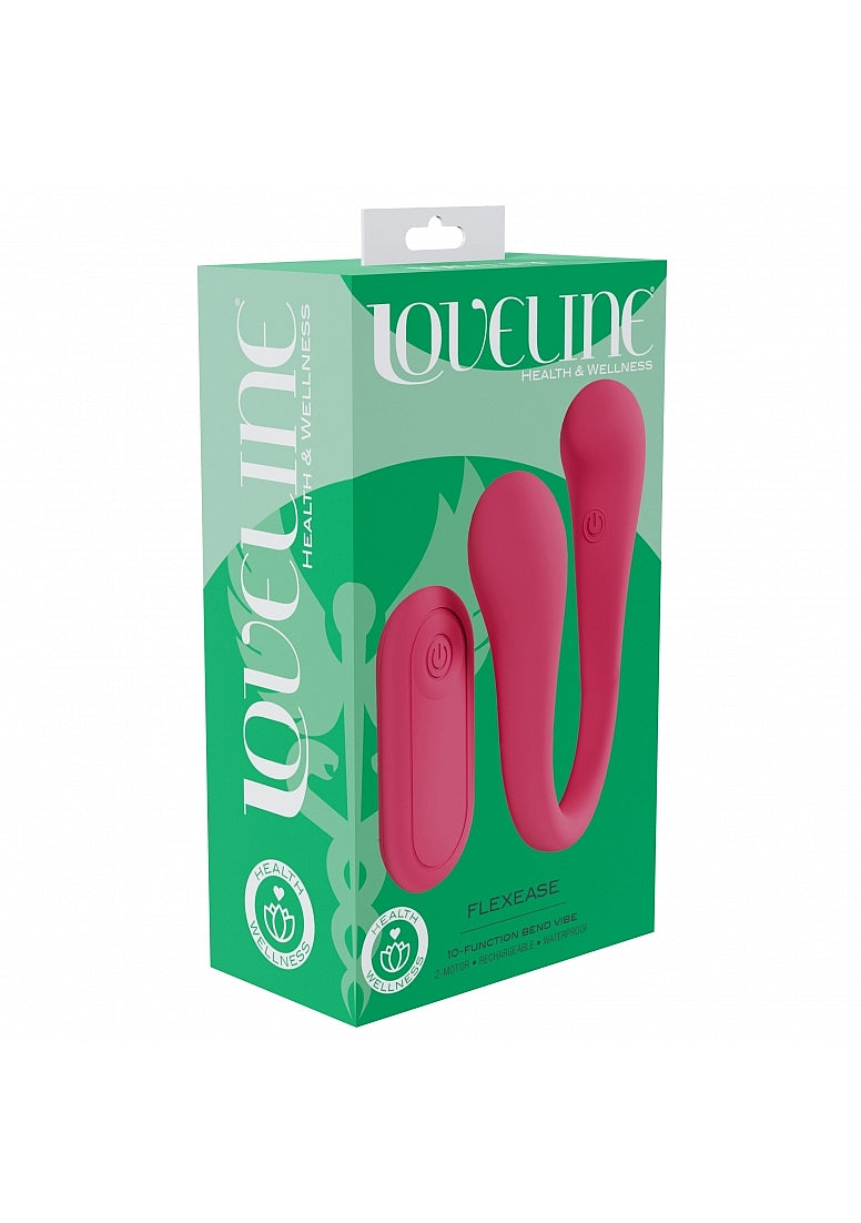 Shots Toys | LOVELINE FlexEase - Remote Controlled Flexible Dual Ended Vibrator - Pink