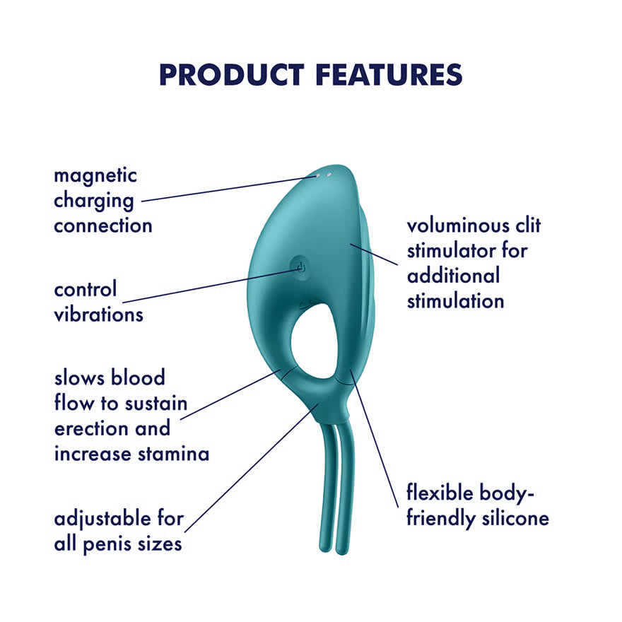 Satisfyer Swordsman Adjustable Vibrating Cock Ring Green