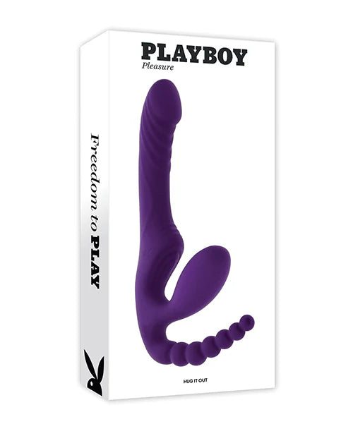 Playboy Pleasure HUG IT OUT Strapless Strap-On Triple Vibrator w Remote