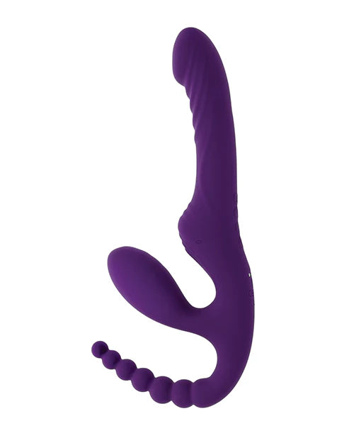 Playboy Pleasure HUG IT OUT Strapless Strap-On Triple Vibrator w Remote