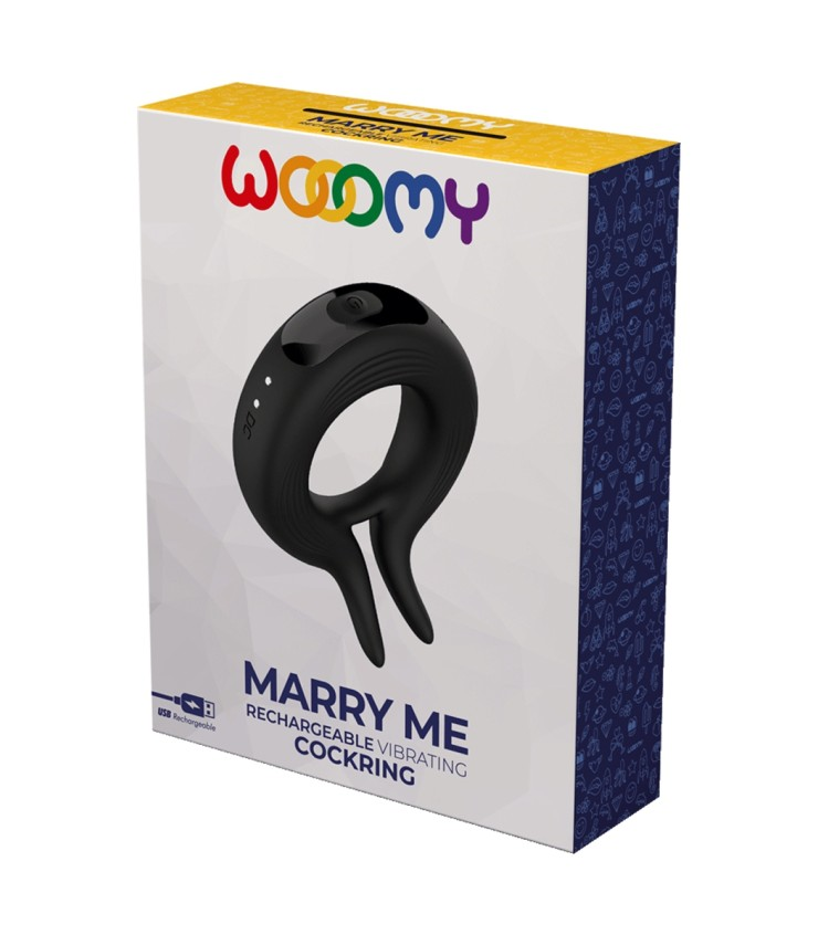 Adrien Lastic Wooomy Marry Me Rechargeable Vibrating Cock Ring Black