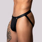 Male Power Snap Off Pouch Jock Black  Size S/M or L/XL