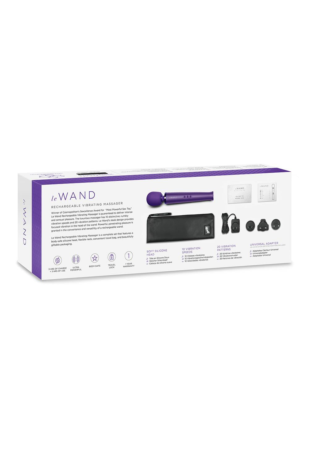 Le Wand Rechargeable Vibrating Massager Vibrator Purple
